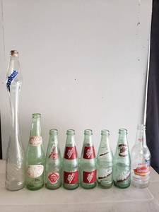 lot 9086 image: Dr Pepper & Misc Soda Bottles - Sunkist Bottle 18 Inches Tall