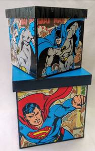 lot 5051 image: Superman & Batman Square Storage Boxes