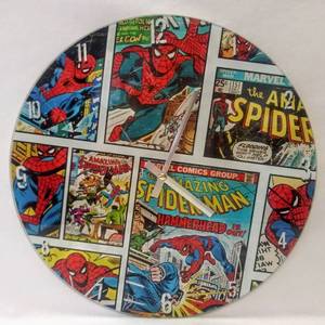 lot 5059 image: Spider-Man Marvel Comics Cover Art 13. 5 Glass Clock