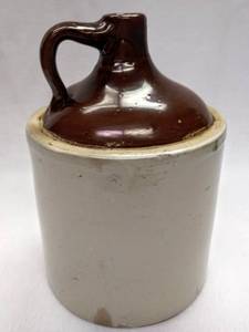 lot 5077 image: Unmarked Stoneware Whiskey JugCrock