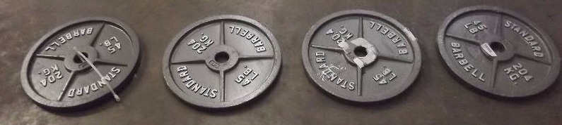 lot 4307 image: NEW Lot of 4 Standard Barbell Weights