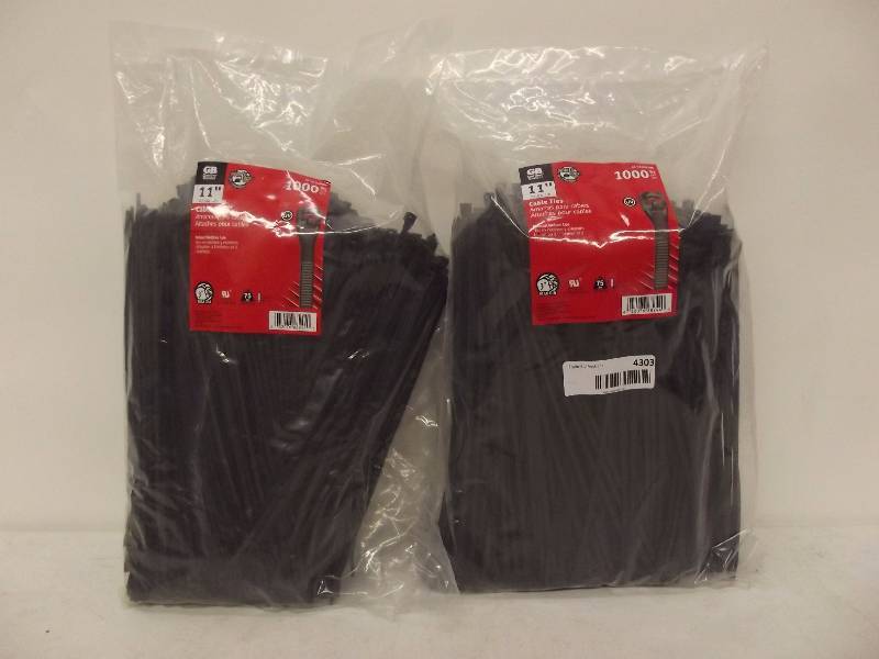 lot 4303 image: Gardner Bender 46-310UVBM Cable Tie, UVB, 11 (75 Lb) - 1,000 pk.