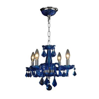 lot 4272 image: Chrome and Sapphire Chandelier