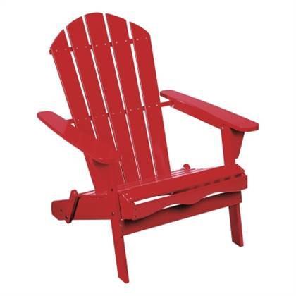 lot 4312 image: NEWLiving Accents Red Folding Wood Adirondack Chair