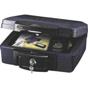 lot 9005 image: FireWater Key Lock Chest Safe Black Plastic - SentrySafe