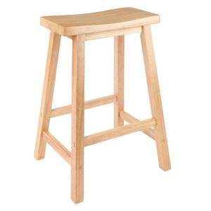 lot 9018 image: Winsome Wood Satori Saddle Seat Counter Stool, 24in, Natural