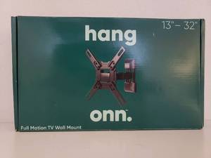 lot 9029 image: Onn 100002698 Full Motion Wall Mount For 13in - 32in Tvs