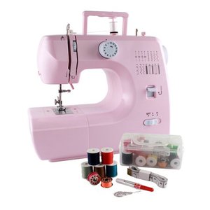 lot 9089 image: Michley Inspiration 700p 16-Stitch Sewing Machine (Barely Pink) with Sewing Kit