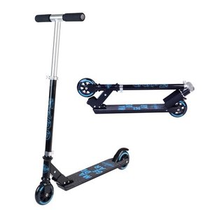 lot 9091 image: MADD GEAR CARVE 100 - Black Blue - Folding Aluminum Kick Scooter - Suits Boys & Girls Ages 3 - Max Rider Weight 146lbs