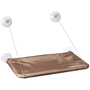 lot 9105 image: Oster SunnySeat Window Mounted Cat Bed, Brown, 12in x 22in