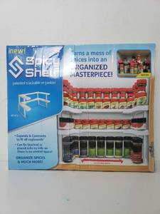 lot 9109 image: Spicy Shelf Universal Organizer for Cabinets, Spice Jar Organization for Pantry, As Seen on TV