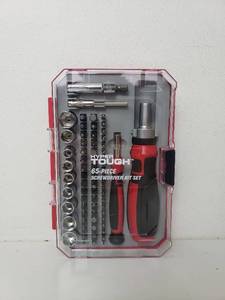 lot 9123 image: Hyper Tough 65-pc Ratcheting Screwdriver Socket & Bit Set Precision Magnetic