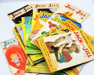 lot 2029 image: Large Lot of 18 Jack and Jill Magazines Dated Between 1957-1963 - Roy Rogers and Lassie Covers - Interesting Reading