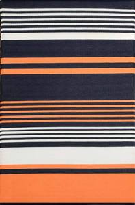 lot 17 image: Green Dcor Stripes Riverine Outdoor Rug NavyOrange 5 x 8