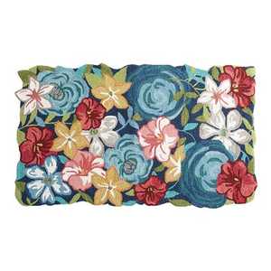 lot 24 image: Pier 1 Multi-Color Floral Rug 3 x 5