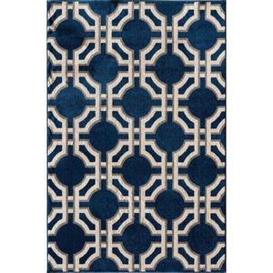 lot 35 image: Natco Tropic Collection Area Rug SapphireSnow 5 x 7 IndoorOutdoor