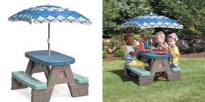 lot 50 image: Step 2 Picnic and Play Table with Umbrella