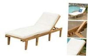 lot 60 image: Christopher Knight Outdoor Patio Chaise Cushion Beige