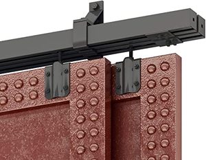 lot 69 image: DIYHD 5 Foot Bypass Box Track Barn Door Hardware