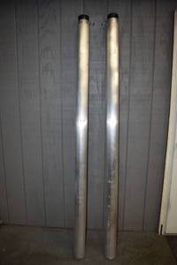 lot 157 image: 2 Aluminum Adjustable Volleyball Net Poles 4 x 66 and 3.5 x 66 - 14 thick Aluminum