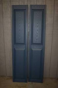 lot 167 image: Pair Builders Edge Classic Blue Vinyl Shutters 14 34 x 75