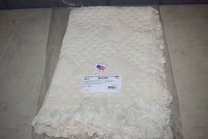 lot 243 image: Basketweave Hearts Natural Throw Blanket
