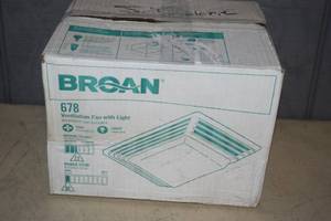 lot 376 image: Broan 678 Ventillation Fan with Light