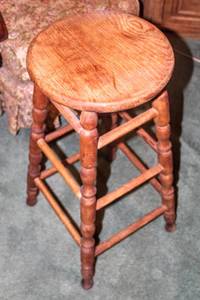 lot 6008 image: Solid Wood Vintage Stool