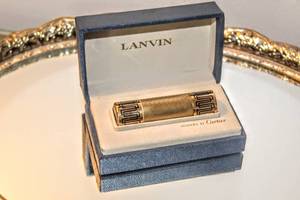lot 6118 image: Vintage Circa 1950 Lanvin by Cartier Purse Parfume Bottle and Original Box