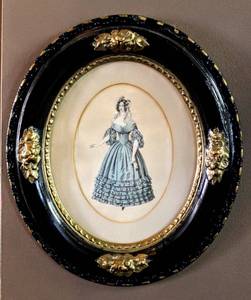 lot 6133 image: Amazing Antique Oval Framed Victorian Picture of Woman 14 T x 12 W
