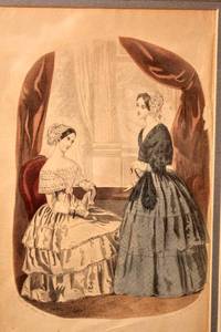 lot 6136 image: Antique circa 1830-50s Professionally Double Matted and Framed Fashion Print By Neale & Pate