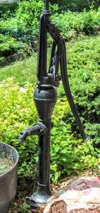 lot 6015 image: Amazing BIG HEAVY Vintage Baker Mfg Co. Well Water Pump  Cast Iron  Cistern  Evansville, Wi. Stands 71 Tall x 21 Wide