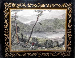 lot 6150 image: Vintage Pair of Original Old Engraving Hand Colored Art Framed and Styled For Decor Elegante Clifford Art Studios NYC