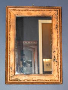 lot 5997 image: Antique Wooden Mirror 23.5 x 17