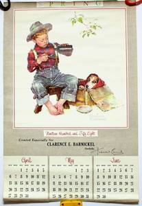 lot 6162 image: 1958 Norman Rockwell Four Seasons Calendar - includes 3 Brown & Bigelow Prints