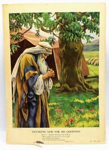 lot 6163 image: 1943 Thanking God for His Goodness lithograph by the Providence Lithograph Co.
