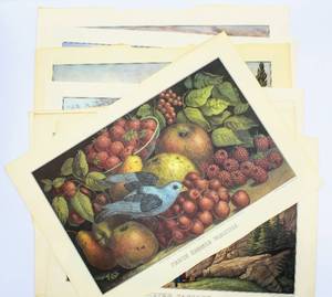 lot 6164 image: 12 Prints from 1975 Advertising Calendar - Art reprinted from Lithographs by Currier & Ives
