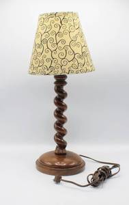 lot 6170 image: Hand Carved Beautiful Wooden Spiral Lamp