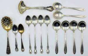 lot 5971 image: 14 Piece of Sterling Silver Flatware and Serving Pieces