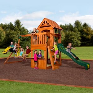 lot 8 image: Backyard Discovery Atlantis Cedar Wooden Swing Set
