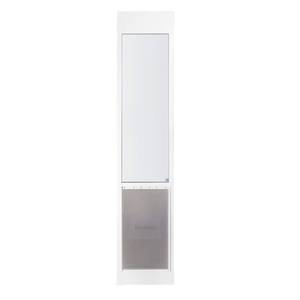 lot 48 image: PetSafe Freedom Aluminum Patio Panel Sliding Glass Dog and Cat Door, Adjustable 76 1316 in to 80 1116 in - X-Large White Pet Door