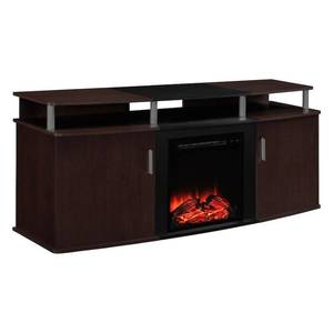 lot 60 image: Ameriwood Home Carson Electric Fireplace TV Console for TVs up to 70 CherryBlack