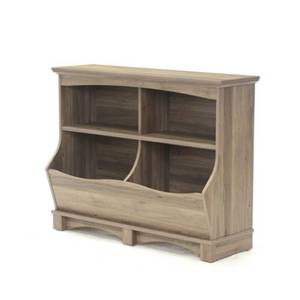 lot 113 image: Sauder Harbor View Bin Bookcase, Salt Oak finish
