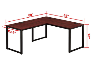 lot 125 image: SHW Home Office 55x60 Large L Shaped Corner Desk, Espresso