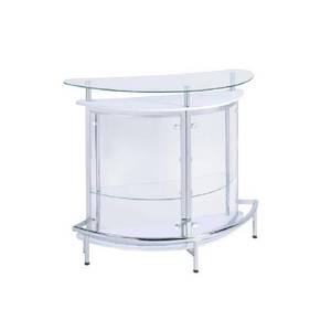lot 172 image: Coaster CO 101066 Bar Unit, Chrome and Clear Width 20 Height 41 Depth 50.75