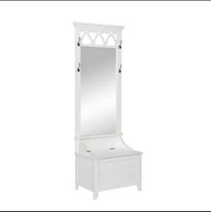 lot 174 image: White 4 Hook Coat Stand Width 26.13 Depth 18 Height 78