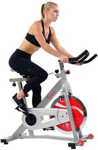lot 64 image: Sunny Health & Fitness SF-B901 40lb Flywheel Chain Drive Pro Indoor Cycling Exercise Bike