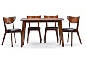 lot 243 image: Baxton Studio Sumner Mid-Century Style 5 Piece Dining Set, Walnut Brown