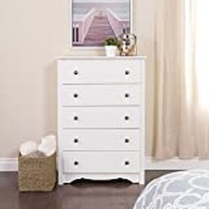 lot 245 image: White Monterey 5 Drawer Chest