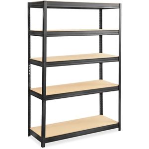lot 263 image: Safco Products Boltless Steel and Particleboard Shelving 48W x 18D x 72H with 5 Shelves, Black